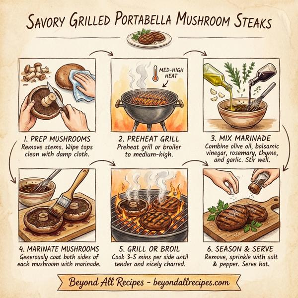 Savory Grilled Portabella Mushroom Steaks instructions