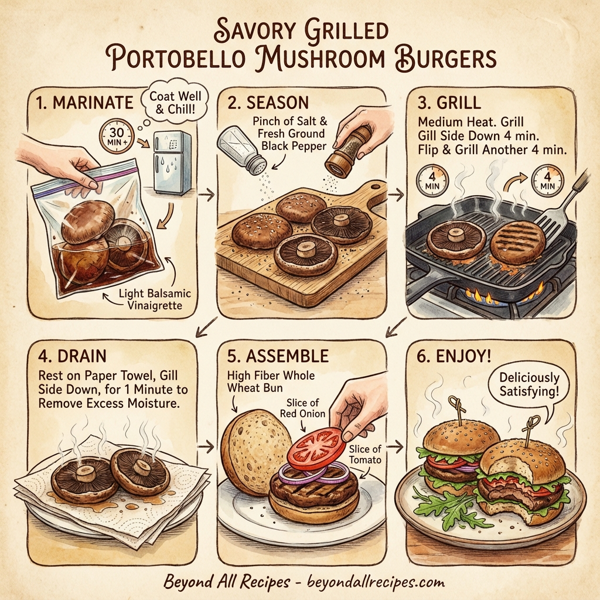 Savory Grilled Portobello Mushroom Burgers instructions