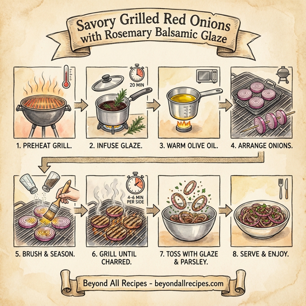 Savory Grilled Red Onions with Rosemary Balsamic Glaze instructions
