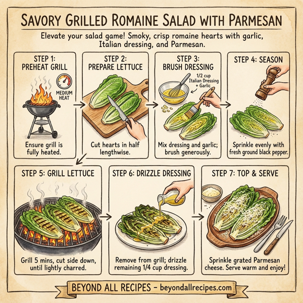 Savory Grilled Romaine Salad with Parmesan instructions