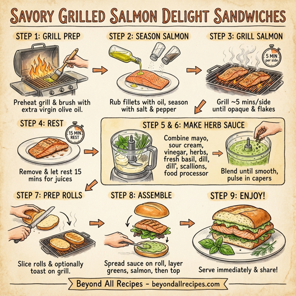 Savory Grilled Salmon Delight Sandwiches instructions