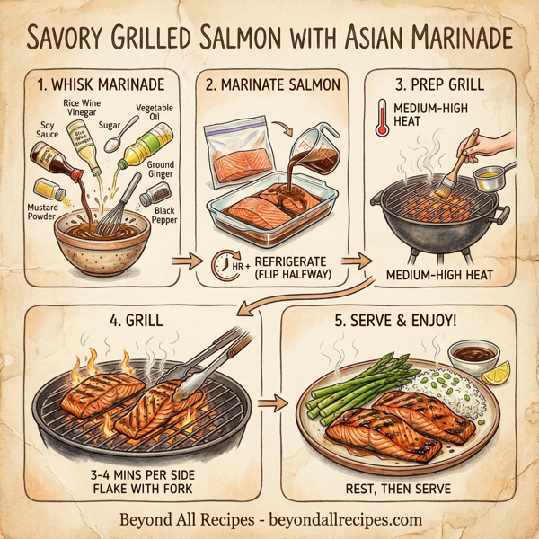 Savory Grilled Salmon with Asian Marinade instructions
