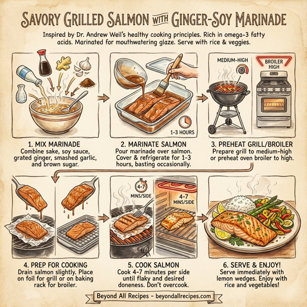 Savory Grilled Salmon with Ginger-Soy Marinade instructions