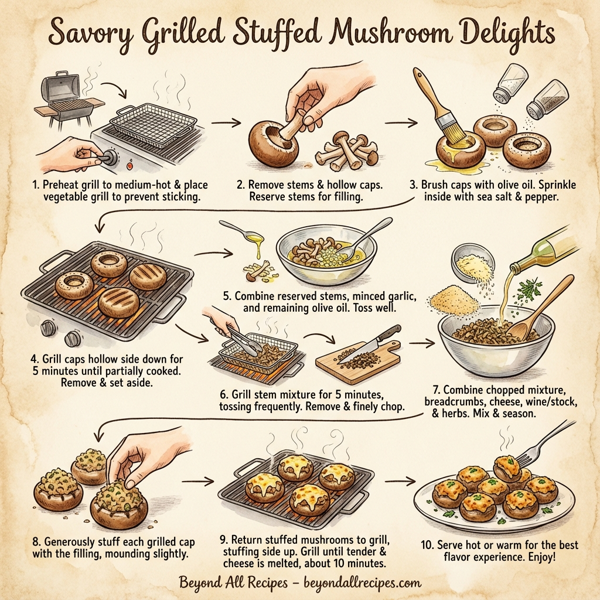 Savory Grilled Stuffed Mushroom Delights instructions