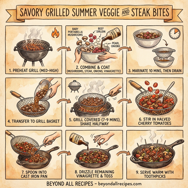 Savory Grilled Summer Veggie and Steak Bites instructions