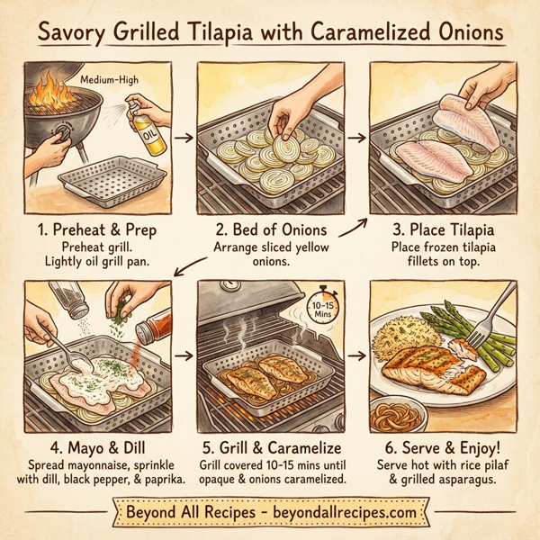 Savory Grilled Tilapia with Caramelized Onions instructions