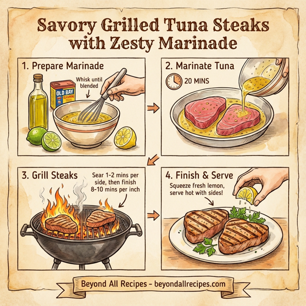 Savory Grilled Tuna Steaks with Zesty Marinade instructions