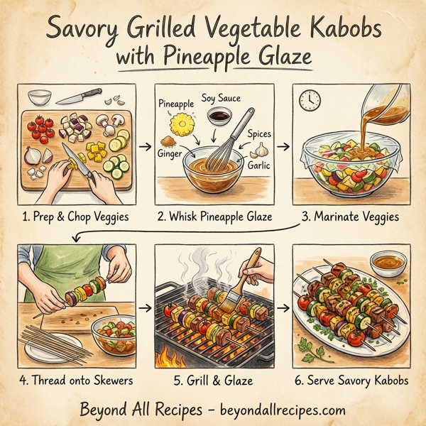 Savory Grilled Vegetable Kabobs with Pineapple Glaze instructions