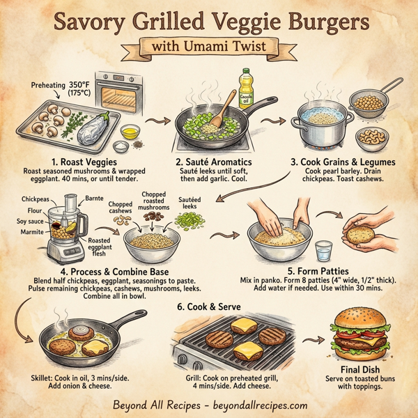 Savory Grilled Veggie Burgers with Umami Twist instructions