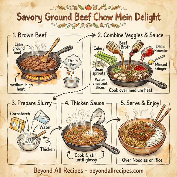 Savory Ground Beef Chow Mein Delight instructions