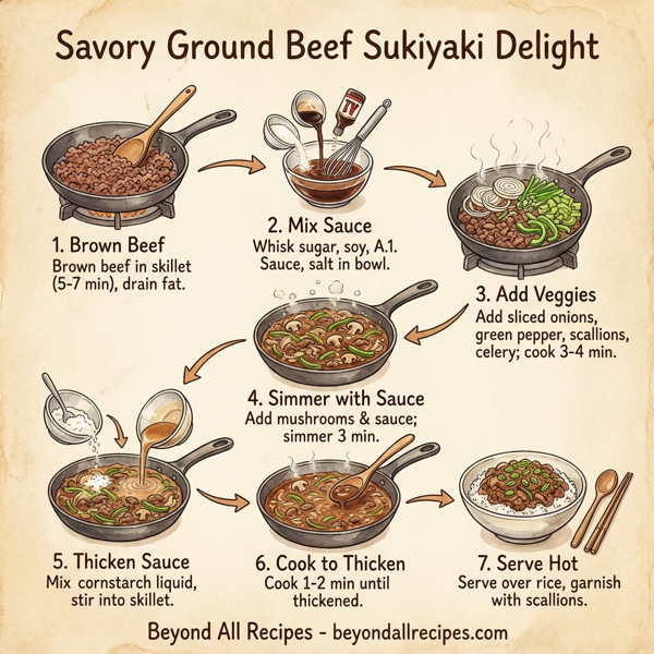 Savory Ground Beef Sukiyaki Delight instructions