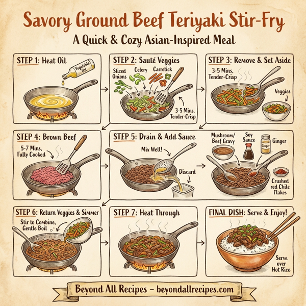 Savory Ground Beef Teriyaki Stir-Fry instructions