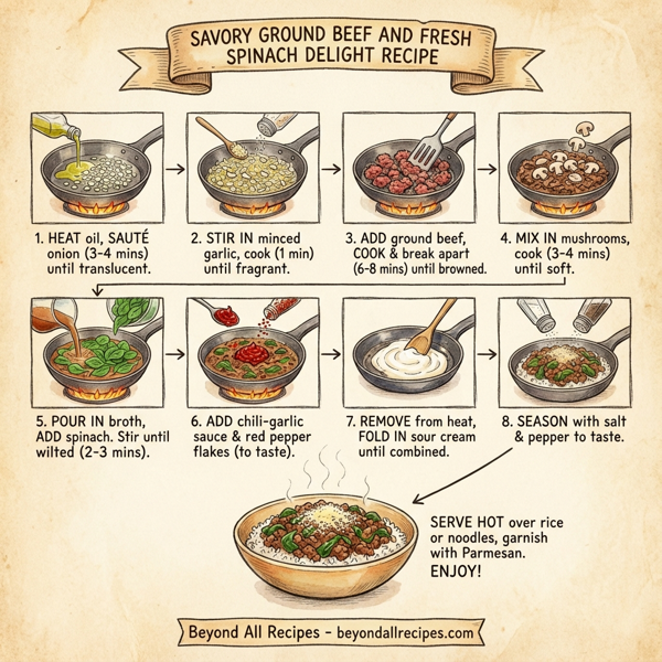 Savory Ground Beef and Fresh Spinach Delight instructions