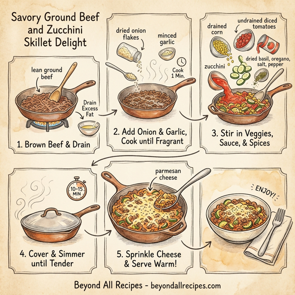 Savory Ground Beef and Zucchini Skillet Delight instructions