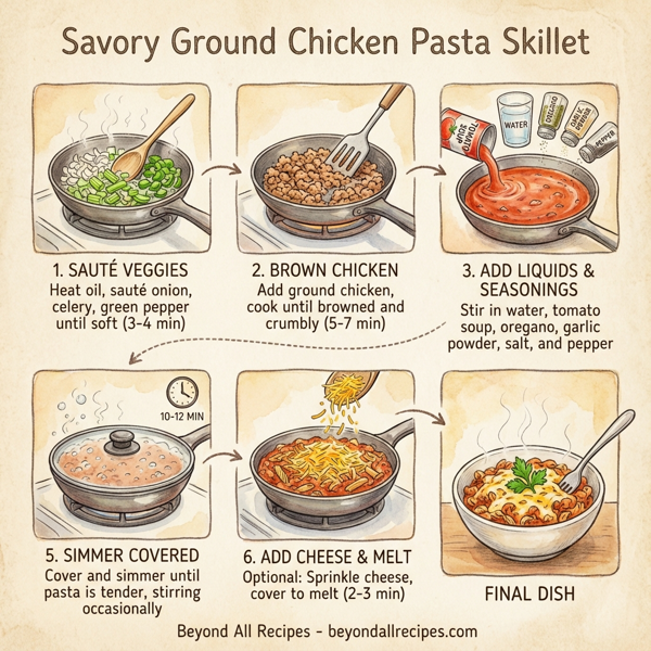 Savory Ground Chicken Pasta Skillet instructions
