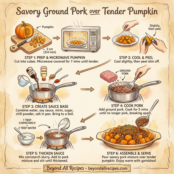 Savory Ground Pork over Tender Pumpkin instructions