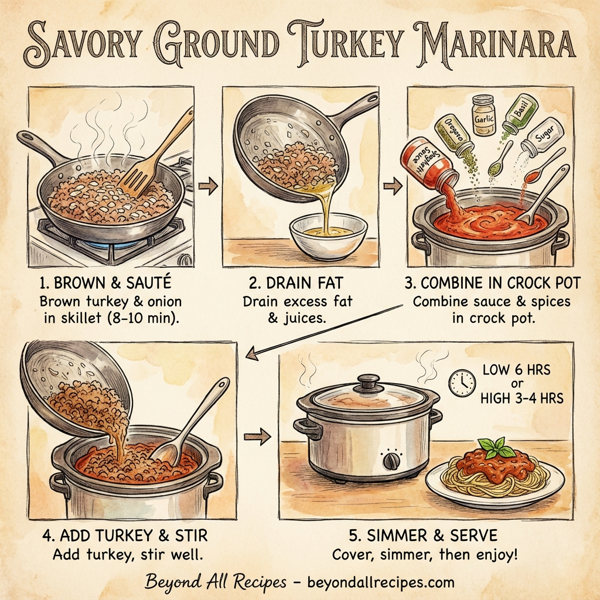 Savory Ground Turkey Marinara instructions
