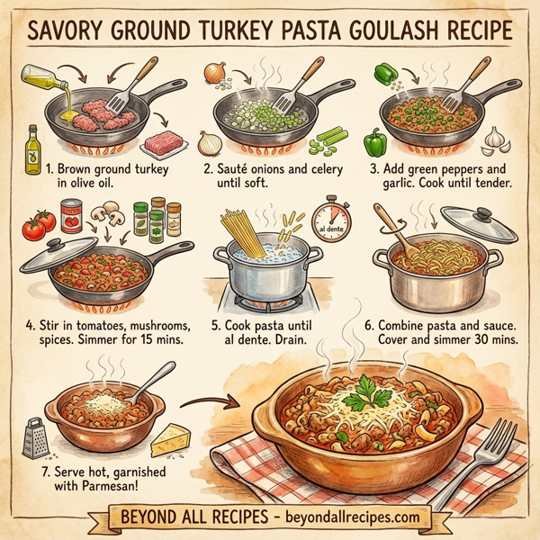 Savory Ground Turkey Pasta Goulash instructions