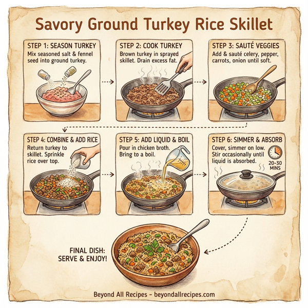 Savory Ground Turkey Rice Skillet instructions