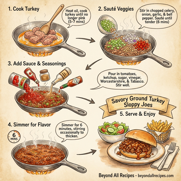 Savory Ground Turkey Sloppy Joes instructions