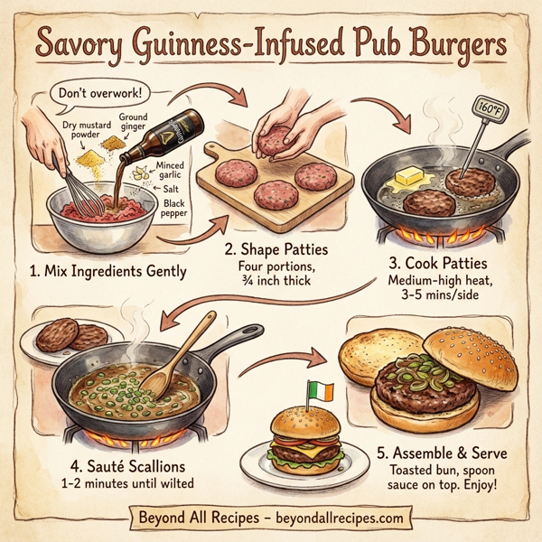 Savory Guinness-Infused Pub Burgers instructions