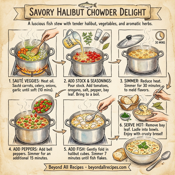 Savory Halibut Chowder Delight instructions