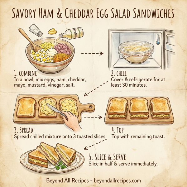 Savory Ham & Cheddar Egg Salad Sandwiches instructions