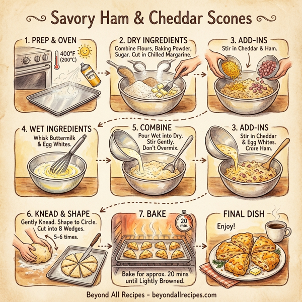 Savory Ham & Cheddar Scones instructions