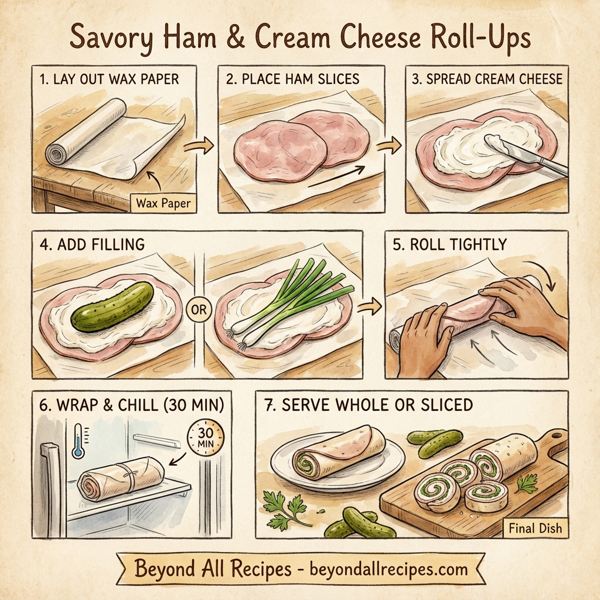 Savory Ham & Cream Cheese Roll-Ups instructions