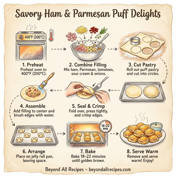 Savory Ham & Parmesan Puff Delights instructions