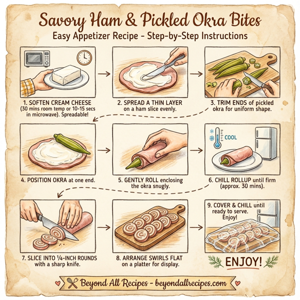 Savory Ham & Pickled Okra Bites instructions