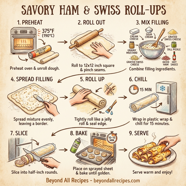 Savory Ham & Swiss Roll-Ups instructions
