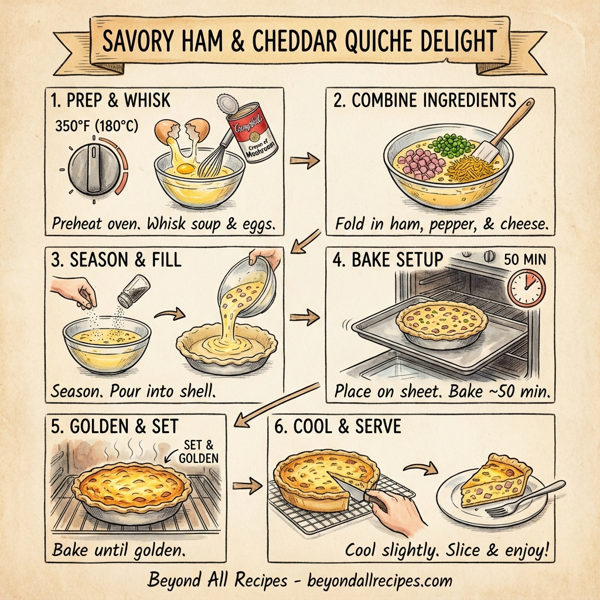 Savory Ham and Cheddar Quiche Delight instructions