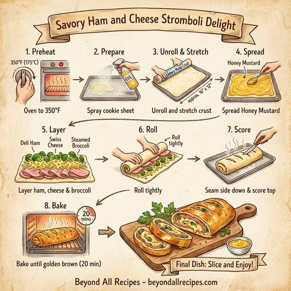 Savory Ham and Cheese Stromboli Delight instructions