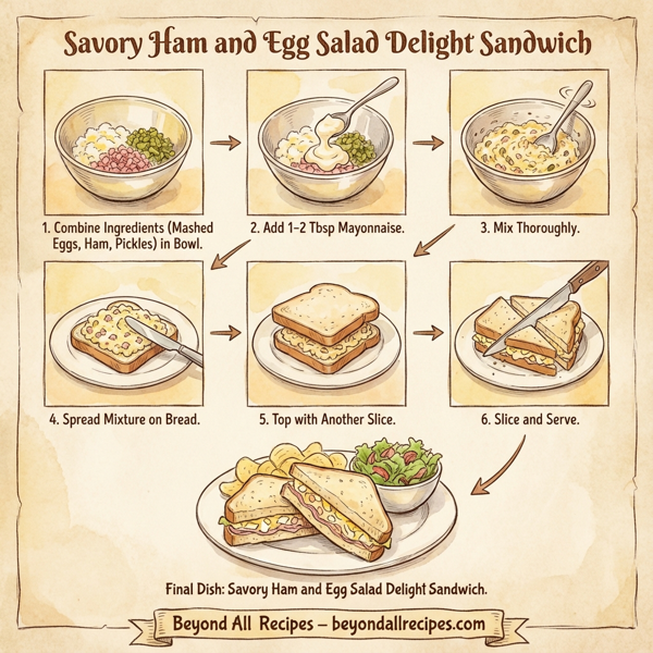Savory Ham and Egg Salad Delight Sandwich instructions