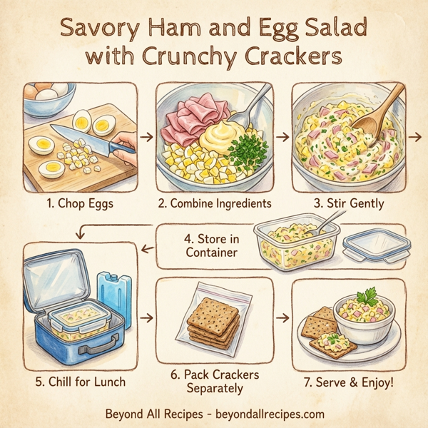 Savory Ham and Egg Salad with Crunchy Crackers instructions