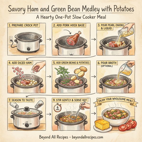 Savory Ham and Green Bean Medley with Potatoes instructions