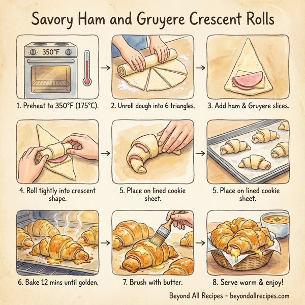 Savory Ham and Gruyere Crescent Rolls instructions