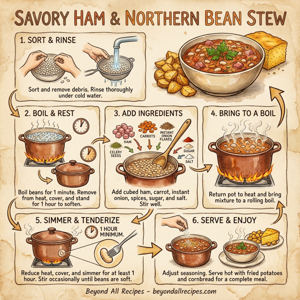 Savory Ham and Northern Bean Stew instructions