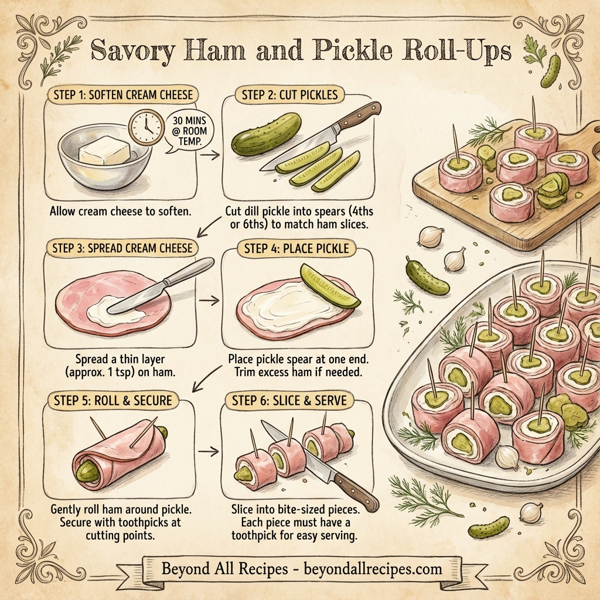 Savory Ham and Pickle Roll-Ups instructions