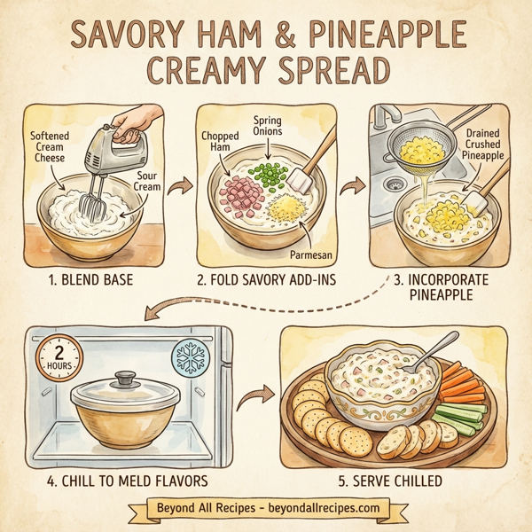 Savory Ham and Pineapple Creamy Spread instructions