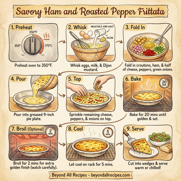 Savory Ham and Roasted Pepper Frittata instructions