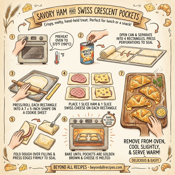 Savory Ham and Swiss Crescent Pockets instructions