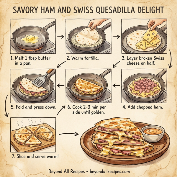 Savory Ham and Swiss Quesadilla Delight instructions