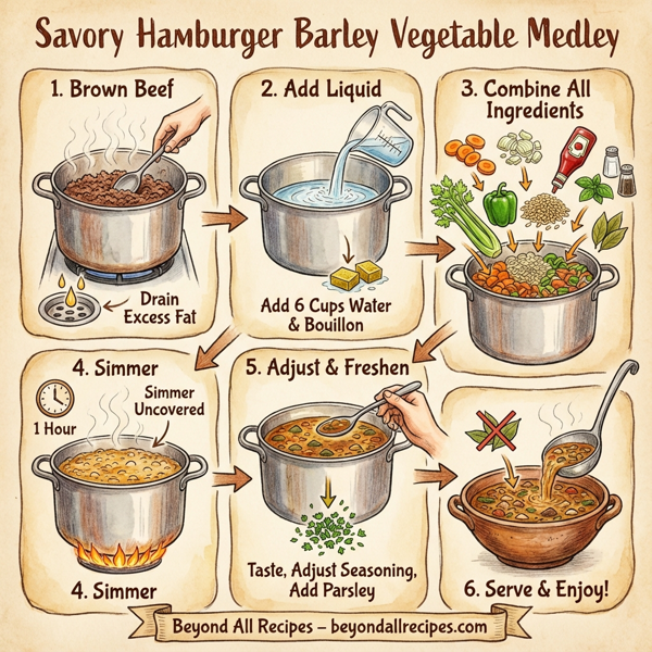 Savory Hamburger Barley Vegetable Medley instructions
