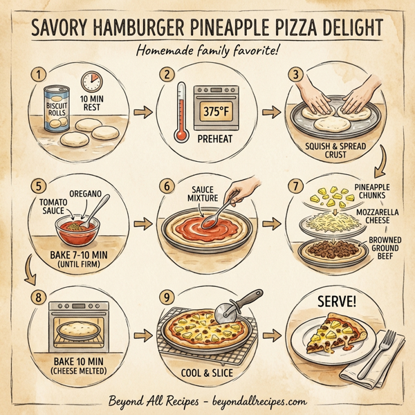 Savory Hamburger Pineapple Pizza Delight instructions