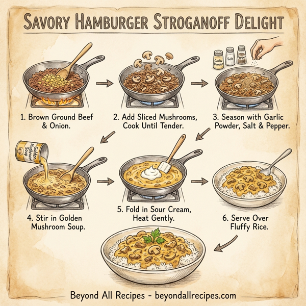 Savory Hamburger Stroganoff Delight instructions