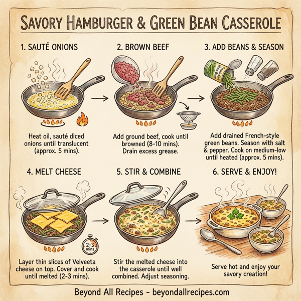 Savory Hamburger and Green Bean Casserole instructions