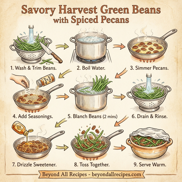 Savory Harvest Green Beans with Spiced Pecans instructions
