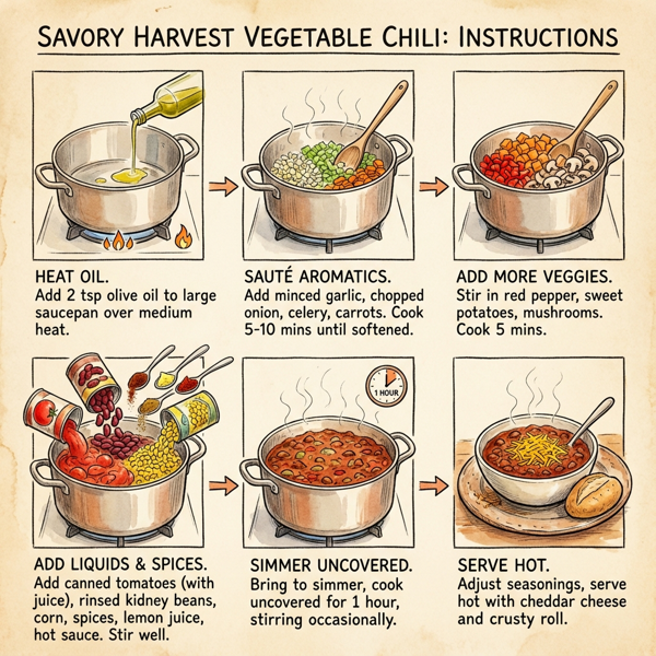 Savory Harvest Vegetable Chili instructions